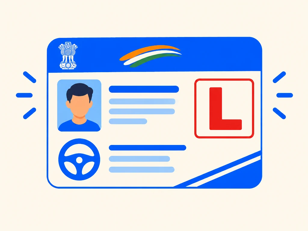 Learner's licence card with L sign illustration